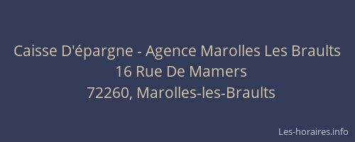 Caisse D'&eacute;pargne - Agence Marolles Les Braults