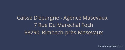 Caisse D'&eacute;pargne - Agence Masevaux