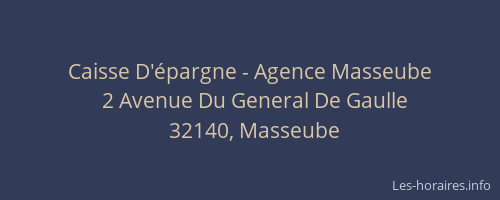Caisse D'&eacute;pargne - Agence Masseube