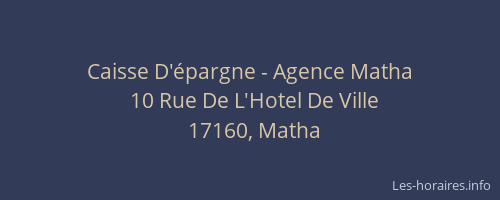 Caisse D'épargne - Agence Matha