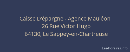 Caisse D'&eacute;pargne - Agence Maul&eacute;on