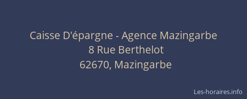 Caisse D'épargne - Agence Mazingarbe