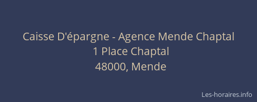 Caisse D'&eacute;pargne - Agence Mende Chaptal