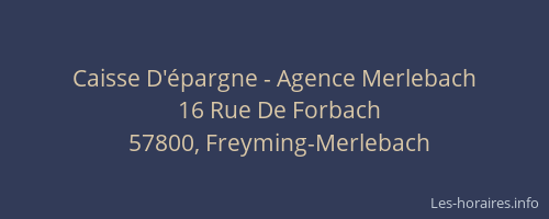 Caisse D'&eacute;pargne - Agence Merlebach