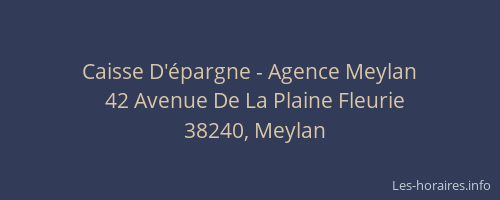 Caisse D'&eacute;pargne - Agence Meylan