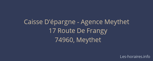 Caisse D'&eacute;pargne - Agence Meythet
