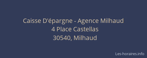 Caisse D'&eacute;pargne - Agence Milhaud