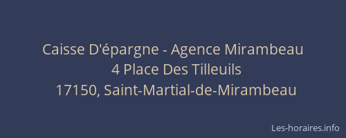 Caisse D'&eacute;pargne - Agence Mirambeau