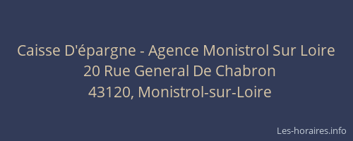 Caisse D'&eacute;pargne - Agence Monistrol Sur Loire