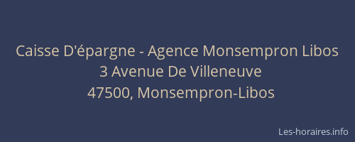 Caisse D'épargne - Agence Monsempron Libos