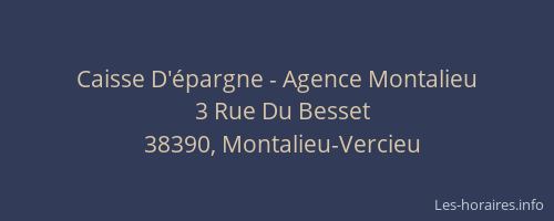 Caisse D'&eacute;pargne - Agence Montalieu