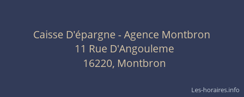 Caisse D'&eacute;pargne - Agence Montbron