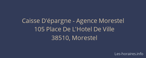 Caisse D'épargne - Agence Morestel