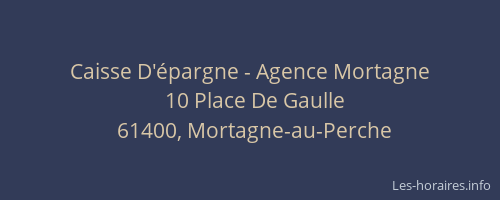 Caisse D'&eacute;pargne - Agence Mortagne