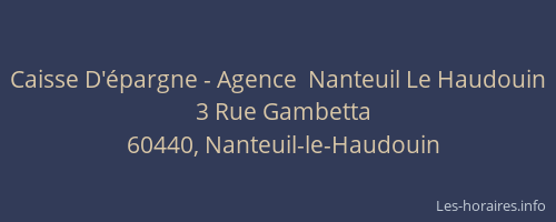 Caisse D'épargne - Agence  Nanteuil Le Haudouin