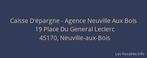 Caisse D'épargne - Agence Neuville Aux Bois