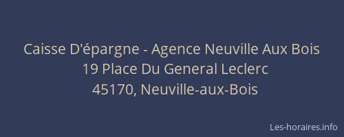 Caisse D'&eacute;pargne - Agence Neuville Aux Bois
