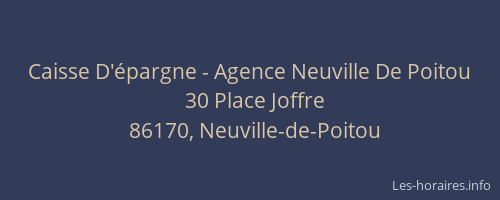 Caisse D'&eacute;pargne - Agence Neuville De Poitou
