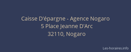 Caisse D'&eacute;pargne - Agence Nogaro