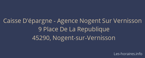 Caisse D'&eacute;pargne - Agence Nogent Sur Vernisson