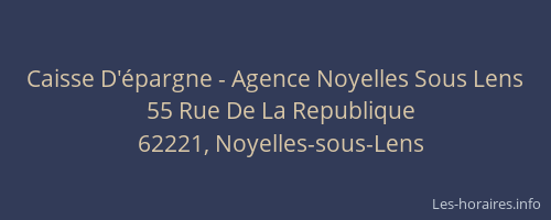 Caisse D'épargne - Agence Noyelles Sous Lens