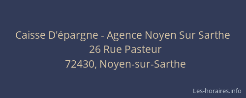 Caisse D'épargne - Agence Noyen Sur Sarthe