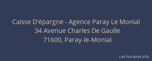 Caisse D'&eacute;pargne - Agence Paray Le Monial