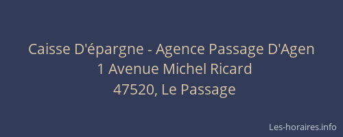 Caisse D'épargne - Agence Passage D'Agen