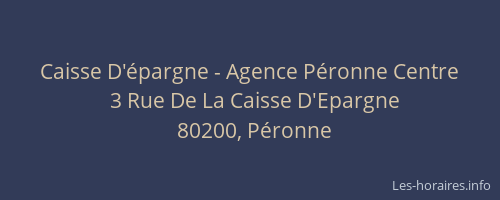 Caisse D'&eacute;pargne - Agence P&eacute;ronne Centre
