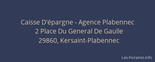 Caisse D'&eacute;pargne - Agence Plabennec