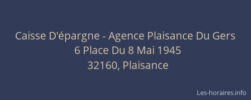 Caisse D'épargne - Agence Plaisance Du Gers