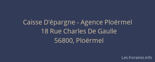 Caisse D'épargne - Agence Ploërmel
