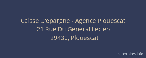 Caisse D'&eacute;pargne - Agence Plouescat