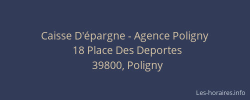 Caisse D'&eacute;pargne - Agence Poligny