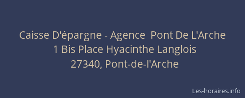 Caisse D'&eacute;pargne - Agence  Pont De L'Arche