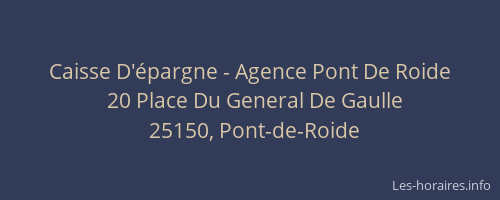 Caisse D'épargne - Agence Pont De Roide