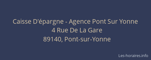 Caisse D'&eacute;pargne - Agence Pont Sur Yonne