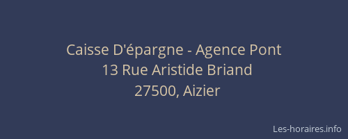 Caisse D'&eacute;pargne - Agence Pont