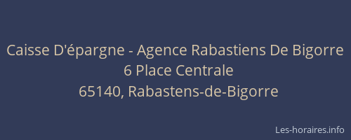 Caisse D'&eacute;pargne - Agence Rabastiens De Bigorre