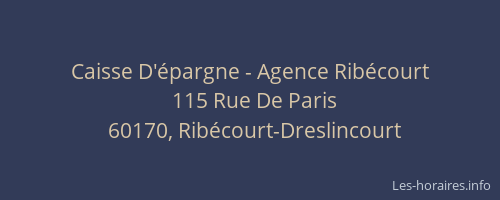 Caisse D'&eacute;pargne - Agence Rib&eacute;court