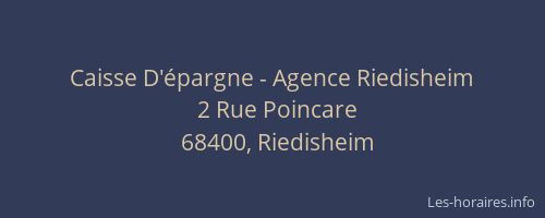 Caisse D'&eacute;pargne - Agence Riedisheim