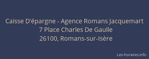 Caisse D'épargne - Agence Romans Jacquemart
