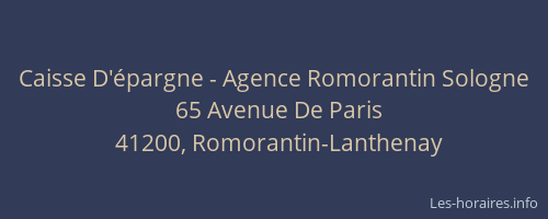 Caisse D'épargne - Agence Romorantin Sologne