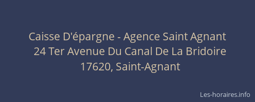 Caisse D'&eacute;pargne - Agence Saint Agnant