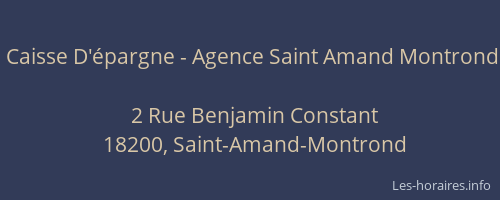 Caisse D'épargne - Agence Saint Amand Montrond