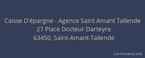 Caisse D'épargne - Agence Saint Amant Tallende