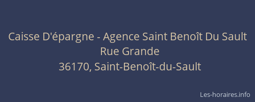 Caisse D'épargne - Agence Saint Benoît Du Sault