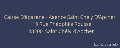 Caisse D'épargne - Agence Saint Chély D'Apcher