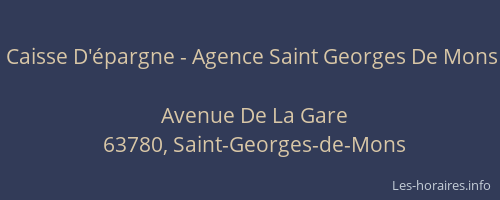Caisse D'&eacute;pargne - Agence Saint Georges De Mons