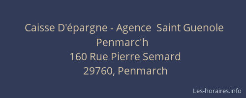 Caisse D'&eacute;pargne - Agence  Saint Guenole Penmarc'h